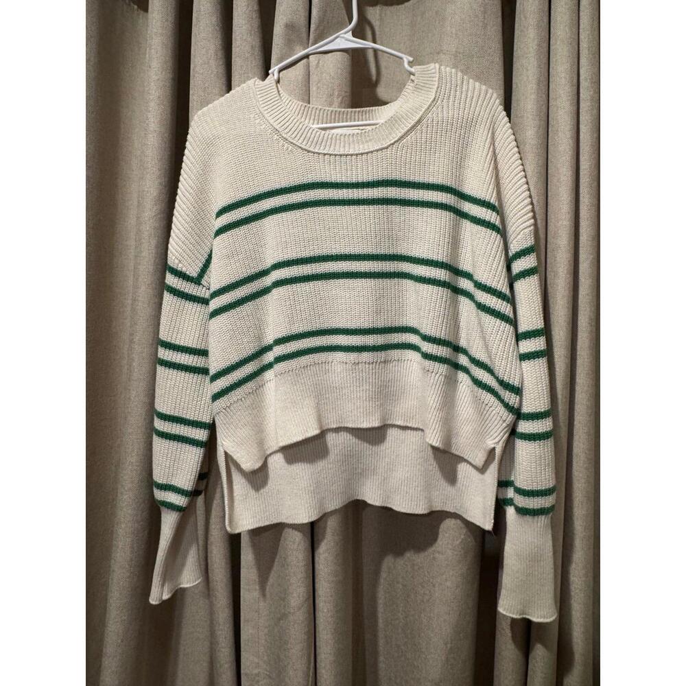 Green and white stripe Sweater